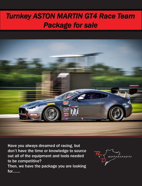 ASTON MARTIN GT4 RACE TEAM  for Sale $225,000 